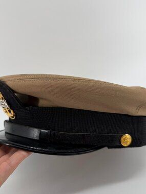 Vintage Bancroft USN Chief Petty Officer CPO Khaki Combination Cap Size 7 3/8